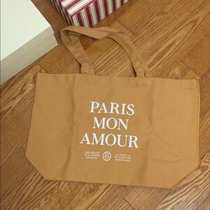 Free with $100 Purchse- NWOT Sezane Tan Paris Mon Amour Tote